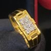 R-325 (10) 0.46 Cts Round Brilliant Cut Diamonds Six-Stone Men's Wedding Ring In 14K Gold