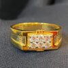 R-325 (2) 0.46 Cts Round Brilliant Cut Diamonds Six-Stone Men's Wedding Ring In 14K Gold