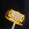 R-325 (4) 0.46 Cts Round Brilliant Cut Diamonds Six-Stone Men's Wedding Ring In 14K Gold