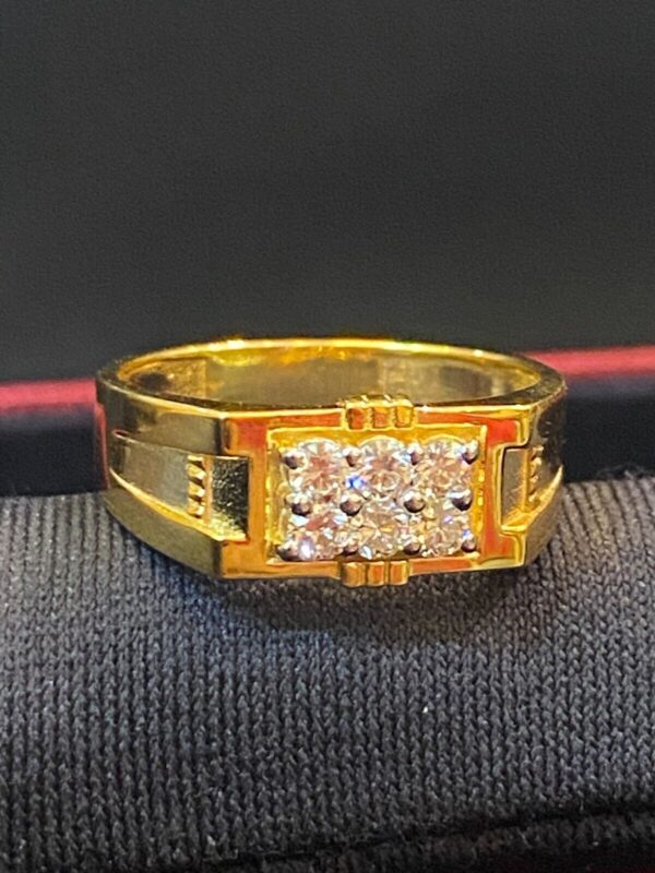 R-325 (5) 0.46 Cts Round Brilliant Cut Diamonds Six-Stone Men's Wedding Ring In 14K Gold