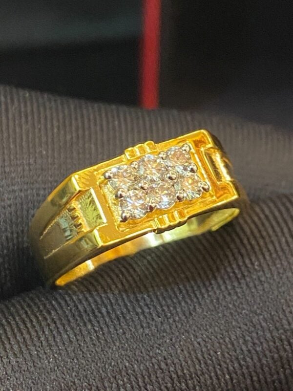 R-325 (6) 0.46 Cts Round Brilliant Cut Diamonds Six-Stone Men's Wedding Ring In 14K Gold