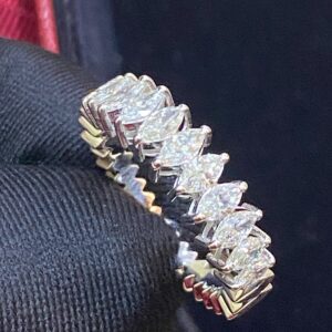 Stunning 1.19 Cts Marquise Shape Diamonds Engagement Band Ring In 585 14K Gold