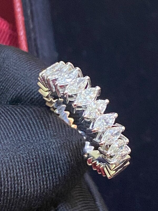 Stunning 1.19 Cts Marquise Shape Diamonds Engagement Band Ring In 585 14K Gold