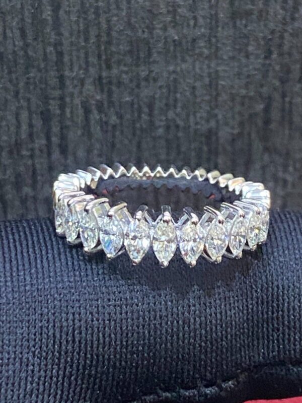 Stunning 1.19 Cts Marquise Shape Diamonds Engagement Band Ring In 585 14K Gold