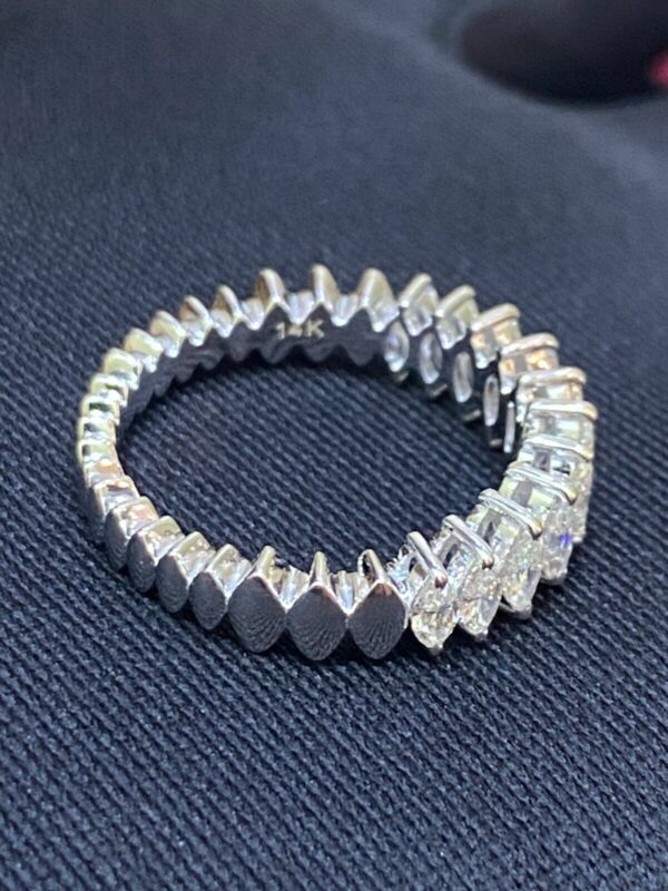 Stunning 1.19 Cts Marquise Shape Diamonds Engagement Band Ring In 585 14K Gold