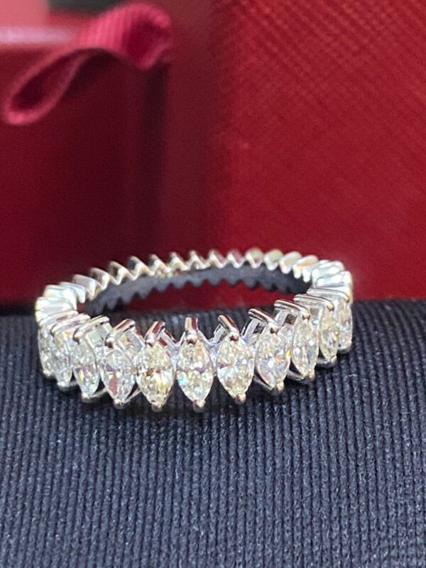 Stunning 1.19 Cts Marquise Shape Diamonds Engagement Band Ring In 585 14K Gold