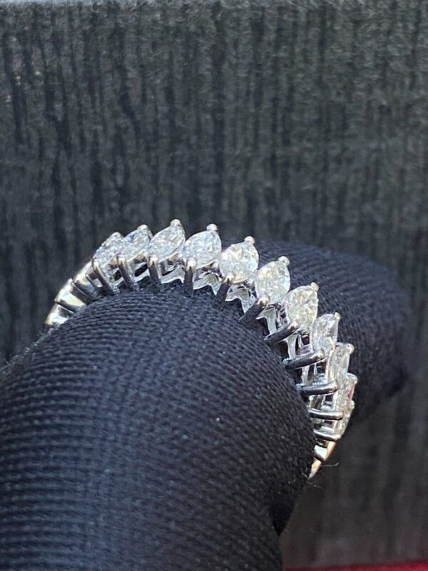 Stunning 1.19 Cts Marquise Shape Diamonds Engagement Band Ring In 585 14K Gold