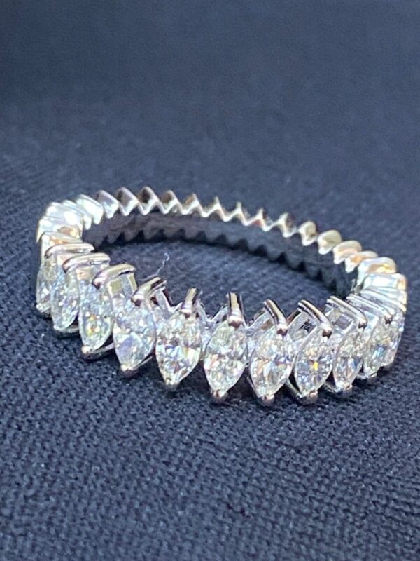 Stunning 1.19 Cts Marquise Shape Diamonds Engagement Band Ring In 585 14K Gold