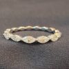 Stunning 0.60 Cts Marquise Shape Diamonds Engagement Band Ring In 750 18K Gold