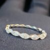 Stunning 0.60 Cts Marquise Shape Diamonds Engagement Band Ring In 750 18K Gold