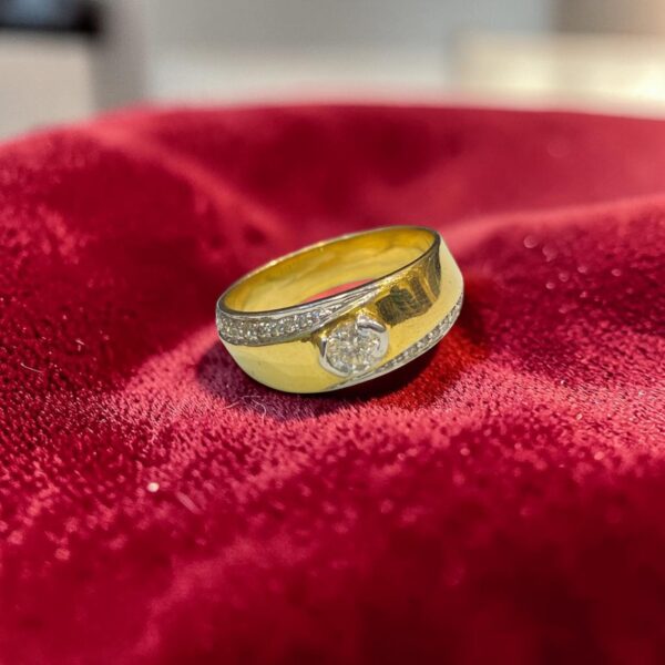 GIA Certified 0.50 Cts Round Brilliant F/VS1 Diamonds Unisex Band Ring 14K Gold