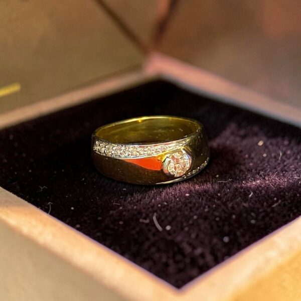 GIA Certified 0.50 Cts Round Brilliant F/VS1 Diamonds Unisex Band Ring 14K Gold