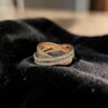 1.30 Cts Round Princess Shape F/VS1 Diamonds Crossover Band Ring 14K Rose Gold