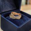 1.30 Cts Round Princess Shape F/VS1 Diamonds Crossover Band Ring 14K Rose Gold