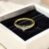 0.50 Cts GIA Certified Heart Round Shape F/VS1 Diamonds Engagement Ring 18K Gold