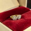 GIA Certified 0.95 Cts Heart Round Shape F/VS1 Diamonds Toi Et Moi Ring 18K Gold