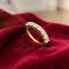 R-346 (21) 1.20 Cts Round Brilliant F/VS1 Diamonds Unisex 7-Stone Band Ring 14K Yellow Gold