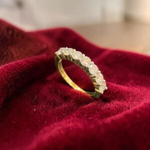 Home 10 1.20 Cts Round Brilliant F/VS1 Diamonds Unisex 7-Stone Band Ring 14K Yellow Gold