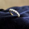 R-346 (22) 1.20 Cts Round Brilliant F/VS1 Diamonds Unisex 7-Stone Band Ring 14K Yellow Gold