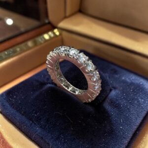 3.60 Cts Round Brilliant F/VS1 Diamonds Unisex Eternity Band Ring 18K White Gold