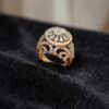 Pave 4.23 Cts Round Princess Marquise Pear F/VS1 Diamonds Cocktail Ring 14K Gold