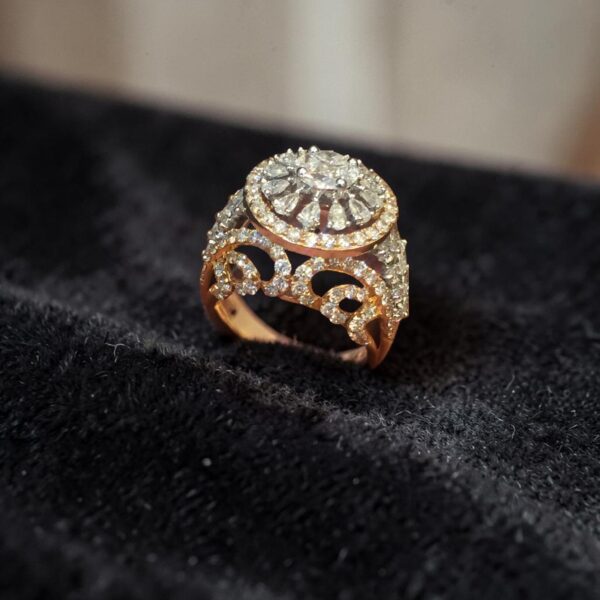Pave 4.23 Cts Round Princess Marquise Pear F/VS1 Diamonds Cocktail Ring 14K Gold