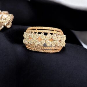 R-354 (15) Pave 1.88 Carats Pear Round Shape Diamonds Anniversary Band Ring 14K Rose Gold