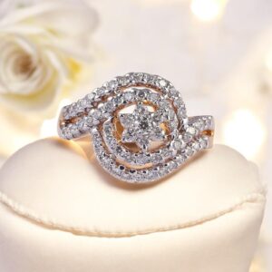 R-374 (10) Splendid 0.85 Cts Round Brilliant Cut Diamonds Engagement Ring 14K Yellow Gold