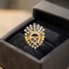 Beautiful 1.20 Cts Round Brilliant F/VS1 Diamonds Cocktail Ring 14K Yellow Gold