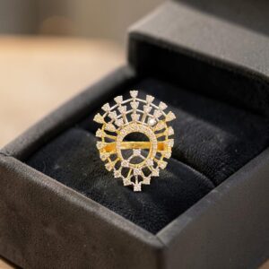 Beautiful 1.20 Cts Round Brilliant F/VS1 Diamonds Cocktail Ring 14K Yellow Gold