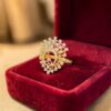 Beautiful 1.20 Cts Round Brilliant F/VS1 Diamonds Cocktail Ring 14K Yellow Gold
