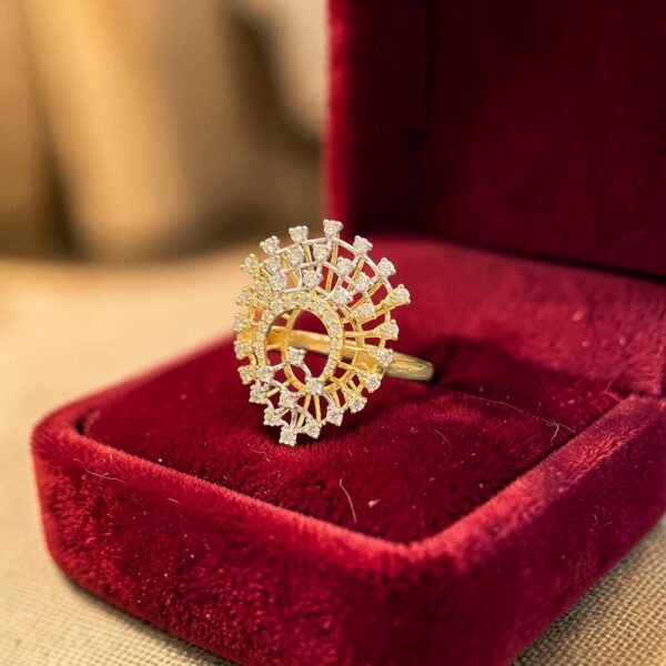 Beautiful 1.20 Cts Round Brilliant F/VS1 Diamonds Cocktail Ring 14K Yellow Gold