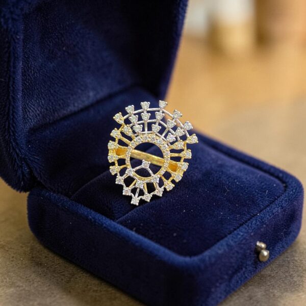 Beautiful 1.20 Cts Round Brilliant F/VS1 Diamonds Cocktail Ring 14K Yellow Gold