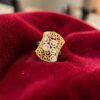 R-380 (25) Pave 0.70 Carats Round Brilliant F/VS1 Diamonds Wide Engagement Ring In 14K Gold