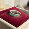 Stunning 1.25 Cts Natural Emerald Unisex Channel Set Band Ring In 18K White Gold