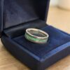 Stunning 1.25 Cts Natural Emerald Unisex Channel Set Band Ring In 18K White Gold