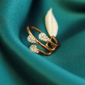 R-404 (14) Classy 1/4 Cts F/VS1 Round Brilliant Cut Diamonds Multi Layer Band Ring 14K Gold