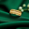 Pave 0.34 Cts Round Brilliant F/VS1 Diamonds Unisex Wedding Band Ring 18K Gold