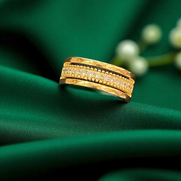 Pave 0.34 Cts Round Brilliant F/VS1 Diamonds Unisex Wedding Band Ring 18K Gold