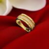Pave 0.34 Cts Round Brilliant F/VS1 Diamonds Unisex Wedding Band Ring 18K Gold