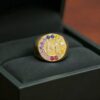Elegant 2.21 Cts Natural Diamonds Multi-Sapphire Men's Initial "M" Ring 18K Gold