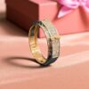 Pave 1.44 Cts Princess Shape Natural Diamonds Unisex Wedding Band Ring 14K Gold