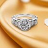 GIA Certified 1.35 Cts F/VS1 Natural Diamonds Scattered Bezel Set Ring 14K Gold