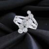 Classy 1.40 Cts F/VS1 Round Brilliant Cut Diamonds Bezel Set Ring 14K White Gold