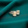 Classy 5 Cts Twin Emerald Diamonds E/VVS2 GIA Certified Engagement Ring 18K Gold