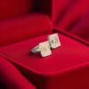 Classy 5 Cts Twin Emerald Diamonds E/VVS2 GIA Certified Engagement Ring 18K Gold
