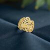 R-420 (30) Pave 2.40 Cts Round Brilliant Cut Diamonds Floral Cocktail Ring 14K Yellow Gold