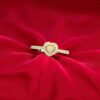 Pave 1/2 Cts F/VS1 Heart Round Shape Natural Diamonds Anniversary Ring 14K Gold
