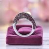 Stunning 2.55 Cts F/VS1 Round Brilliant Cut Diamonds Ruby Cocktail Ring 18K Gold