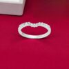 Pave 1/2 Cts F/VS1 Round Brilliant Cut Diamonds Petite Band Ring 18K White Gold
